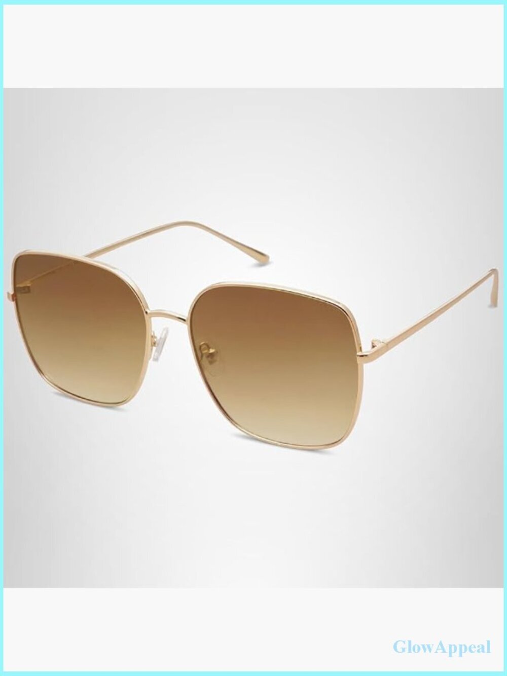 Trendy Oversized Square Metal Frame Sunglasses UV Protection